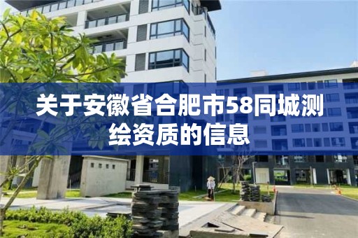 關于安徽省合肥市58同城測繪資質(zhì)的信息