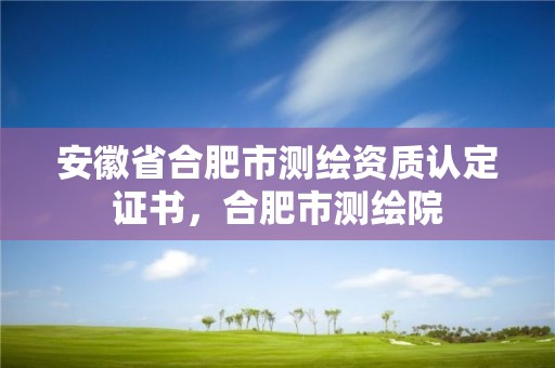 安徽省合肥市測繪資質(zhì)認(rèn)定證書，合肥市測繪院