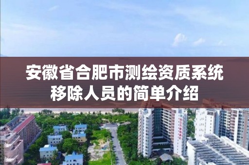 安徽省合肥市測繪資質(zhì)系統(tǒng)移除人員的簡單介紹