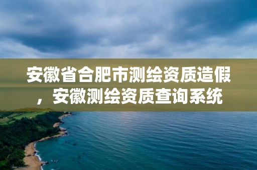 安徽省合肥市測繪資質造假，安徽測繪資質查詢系統