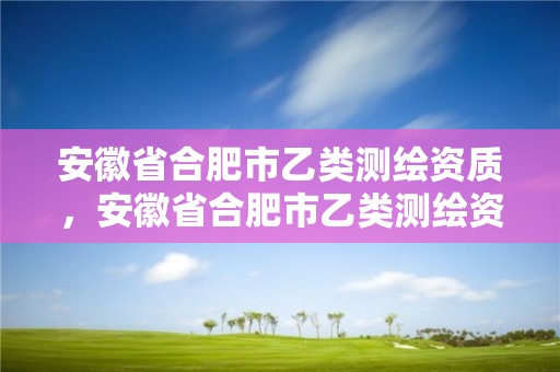 安徽省合肥市乙類測繪資質(zhì)，安徽省合肥市乙類測繪資質(zhì)企業(yè)名單