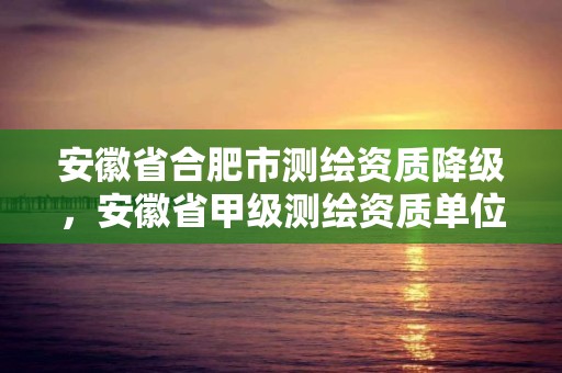 安徽省合肥市測(cè)繪資質(zhì)降級(jí)，安徽省甲級(jí)測(cè)繪資質(zhì)單位