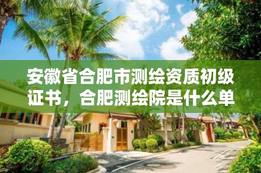 安徽省合肥市測繪資質初級證書，合肥測繪院是什么單位