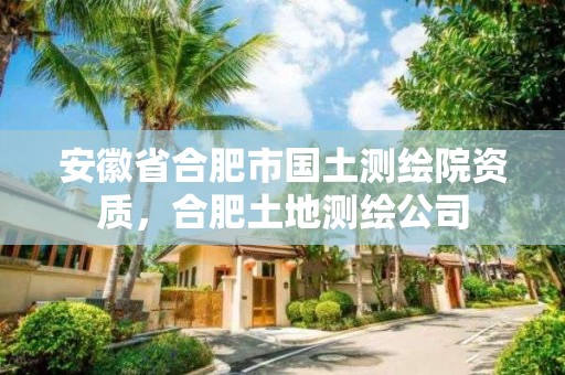 安徽省合肥市國土測繪院資質，合肥土地測繪公司