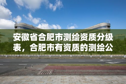 安徽省合肥市測繪資質分級表，合肥市有資質的測繪公司