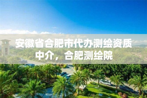 安徽省合肥市代辦測繪資質中介，合肥測繪院