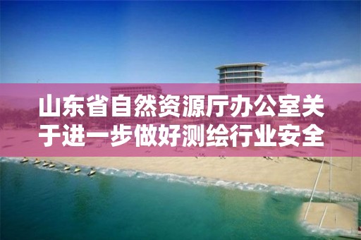 山東省自然資源廳辦公室關于進一步做好測繪行業(yè)安全生產監(jiān)督管理工作的通知