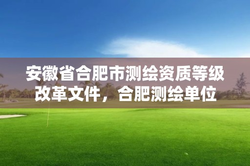 安徽省合肥市測繪資質等級改革文件，合肥測繪單位