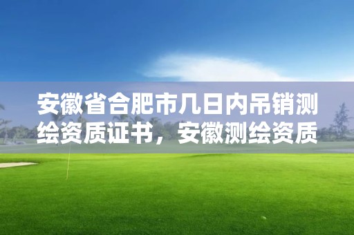 安徽省合肥市幾日內吊銷測繪資質證書，安徽測繪資質延期一年