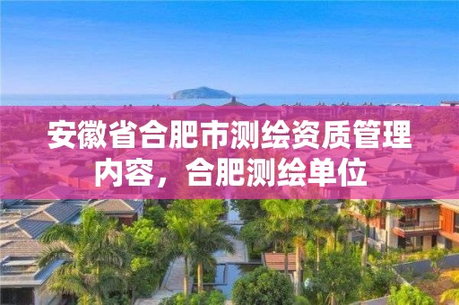 安徽省合肥市測繪資質(zhì)管理內(nèi)容，合肥測繪單位