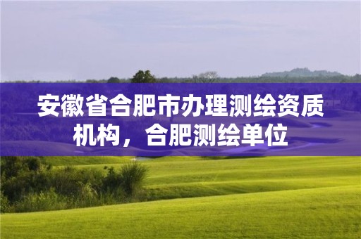 安徽省合肥市辦理測繪資質機構，合肥測繪單位