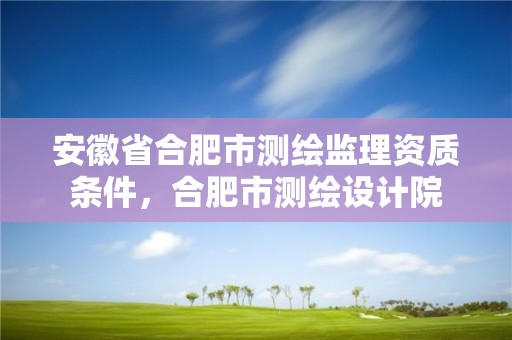 安徽省合肥市測繪監(jiān)理資質(zhì)條件，合肥市測繪設(shè)計(jì)院