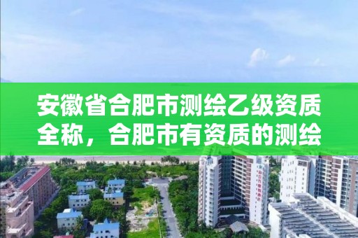 安徽省合肥市測繪乙級資質全稱，合肥市有資質的測繪公司