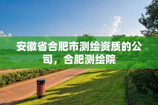 安徽省合肥市測繪資質的公司，合肥測繪院