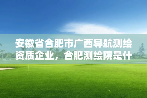 安徽省合肥市廣西導航測繪資質企業，合肥測繪院是什么單位