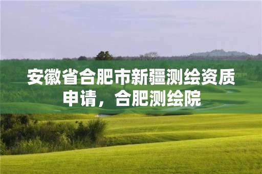 安徽省合肥市新疆測繪資質(zhì)申請，合肥測繪院