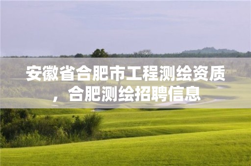 安徽省合肥市工程測繪資質，合肥測繪招聘信息