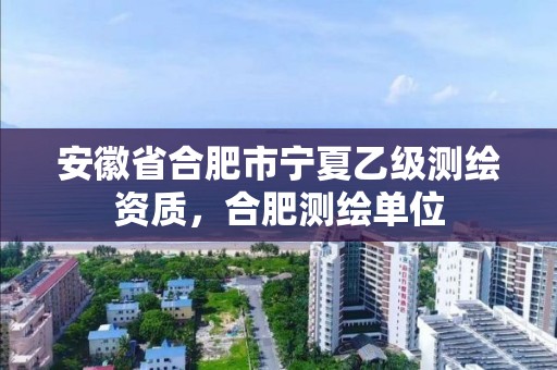 安徽省合肥市寧夏乙級測繪資質，合肥測繪單位