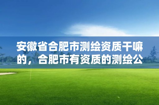 安徽省合肥市測繪資質(zhì)干嘛的，合肥市有資質(zhì)的測繪公司