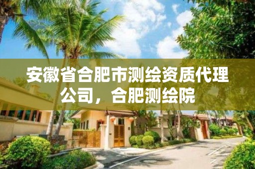 安徽省合肥市測繪資質代理公司，合肥測繪院