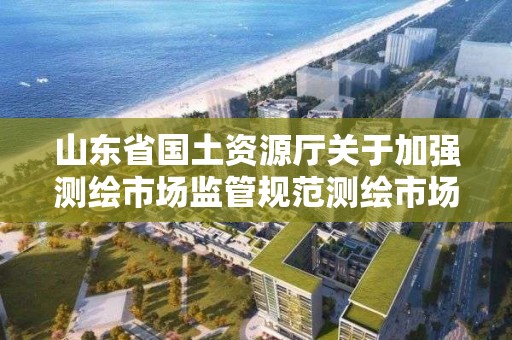 山東省國土資源廳關于加強測繪市場監管規范測繪市場秩序的意見（已廢止）