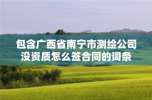 包含廣西省南寧市測繪公司沒資質怎么簽合同的詞條