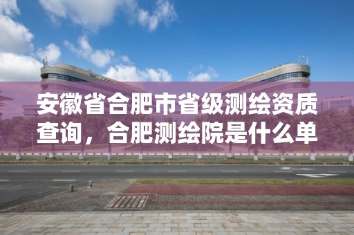 安徽省合肥市省級測繪資質(zhì)查詢，合肥測繪院是什么單位