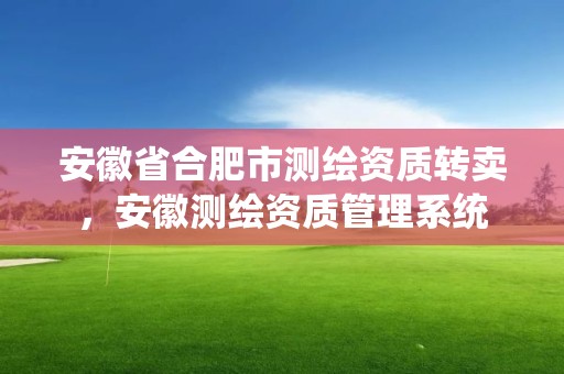 安徽省合肥市測繪資質轉賣，安徽測繪資質管理系統