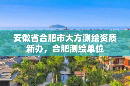 安徽省合肥市大方測繪資質新辦，合肥測繪單位