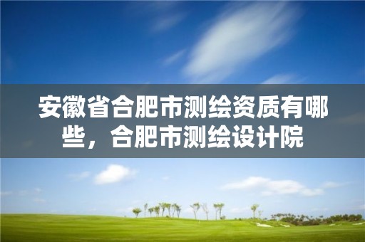 安徽省合肥市測(cè)繪資質(zhì)有哪些，合肥市測(cè)繪設(shè)計(jì)院