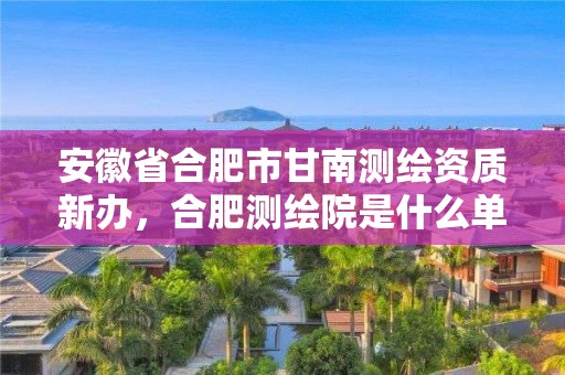 安徽省合肥市甘南測繪資質新辦，合肥測繪院是什么單位