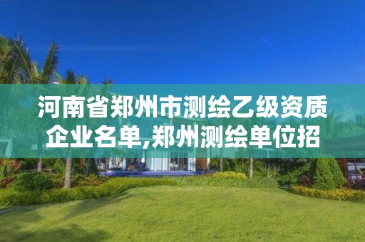 河南省鄭州市測繪乙級資質(zhì)企業(yè)名單,鄭州測繪單位招聘。