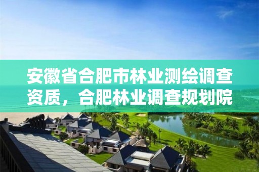 安徽省合肥市林業測繪調查資質，合肥林業調查規劃院