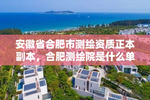 安徽省合肥市測繪資質正本副本，合肥測繪院是什么單位