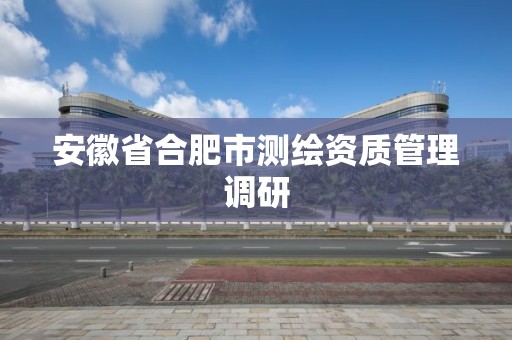 安徽省合肥市測繪資質管理調研