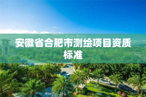 安徽省合肥市測繪項目資質(zhì)標(biāo)準(zhǔn)