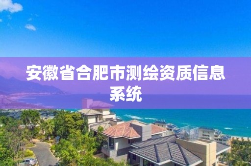 安徽省合肥市測繪資質信息系統