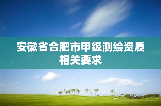 安徽省合肥市甲級測繪資質相關要求