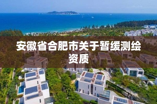 安徽省合肥市關于暫緩測繪資質