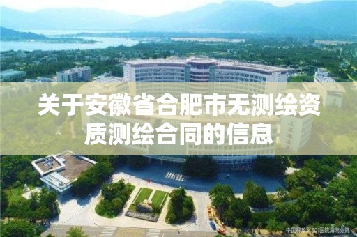 關于安徽省合肥市無測繪資質測繪合同的信息