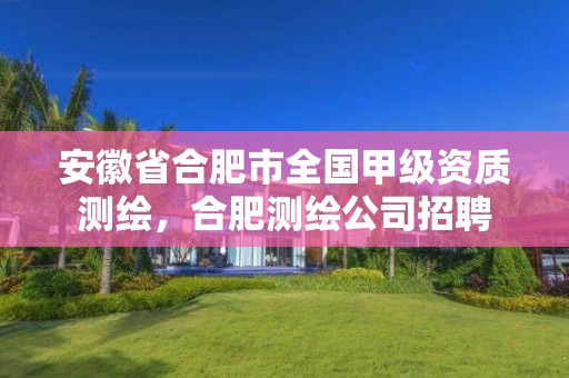 安徽省合肥市全國甲級資質(zhì)測繪，合肥測繪公司招聘