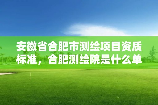 安徽省合肥市測繪項目資質標準，合肥測繪院是什么單位