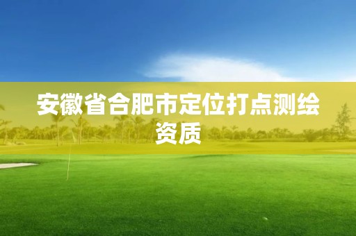 安徽省合肥市定位打點測繪資質