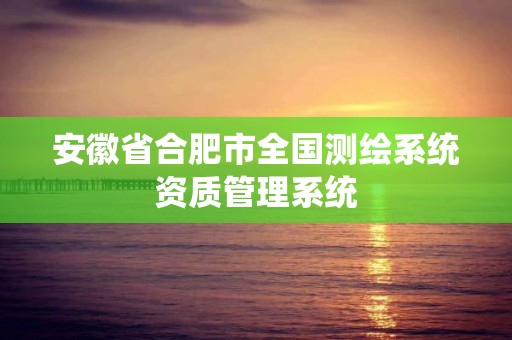 安徽省合肥市全國測繪系統資質管理系統