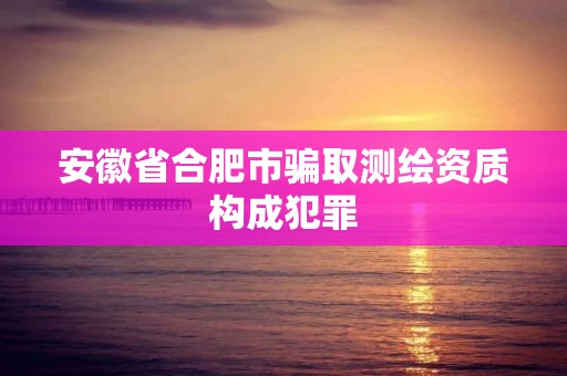 安徽省合肥市騙取測繪資質構成犯罪