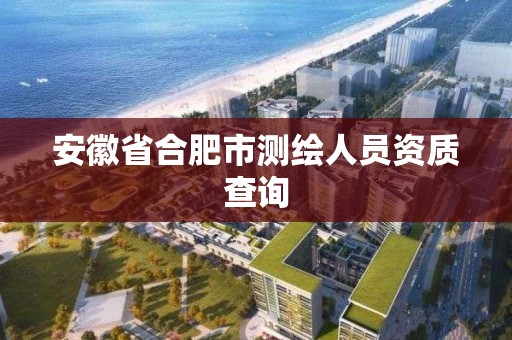 安徽省合肥市測繪人員資質查詢