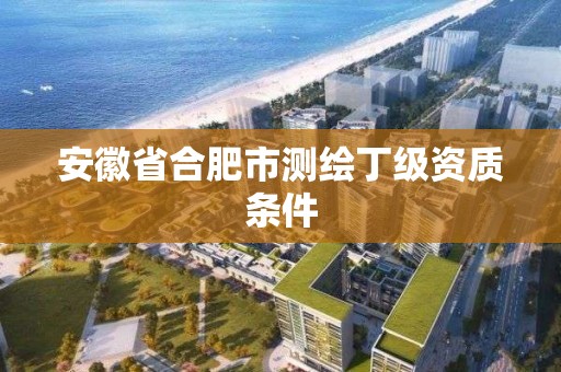 安徽省合肥市測繪丁級資質條件