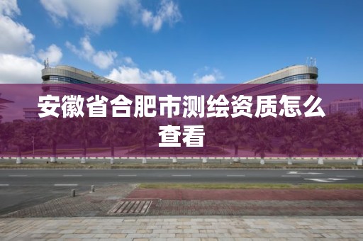 安徽省合肥市測繪資質怎么查看