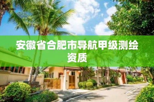 安徽省合肥市導航甲級測繪資質