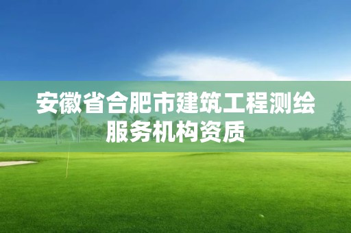 安徽省合肥市建筑工程測繪服務機構資質